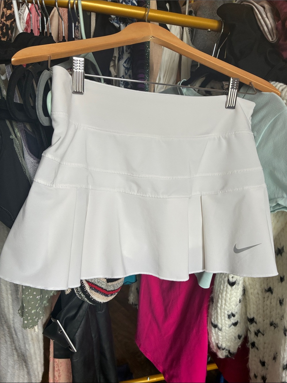 Nike White Pleated Athletic Skirt